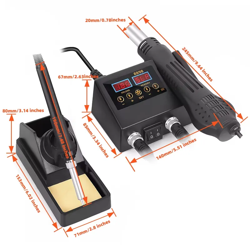 60W LED Digital Display Hot Ai - Smd Rework Station Hot Air Soldering 2 In 1 review and price